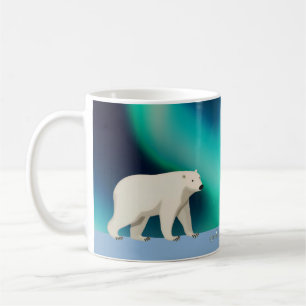 Caneca De Café Urso Polar e Luzes do Norte