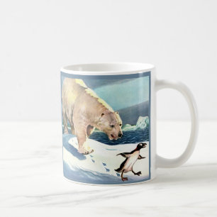Caneca De Café Urso polar e pinguim dos anos 40