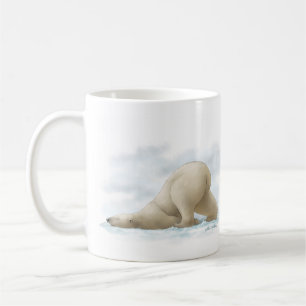 Caneca De Café Urso Polar Fofo Desenho Animado na neve