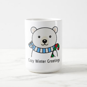 Caneca De Café Urso Polar Fofo "Saudações Aconchegantes de Invern
