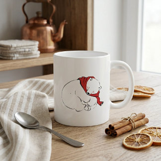 Caneca De Café Urso Polar Inverno Ártico Desejos Quentes