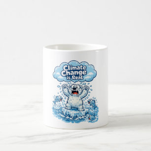 Caneca De Café Urso Polar Kawaii a Mudança Climática é Real