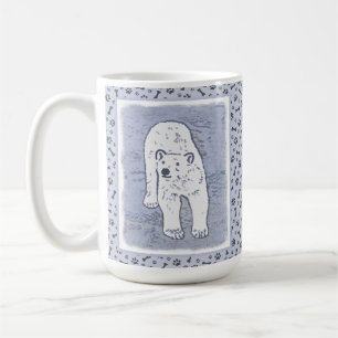 Caneca De Café Urso Polar na Pintura do Gelo - Arte Original da V