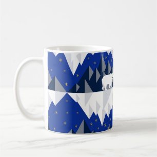 Caneca De Café Urso Polar no Padrão Iceberg Sem Olhos.