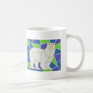 Caneca De Café Urso polar no vitral