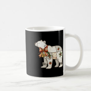 Caneca De Café Urso Polar Remendado Cobertor de Natal Fofo