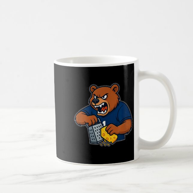 Caneca De Café Urso Ralando Queijo Engraçado (Direita)