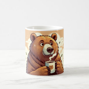 Caneca De Café Urso segurando um café