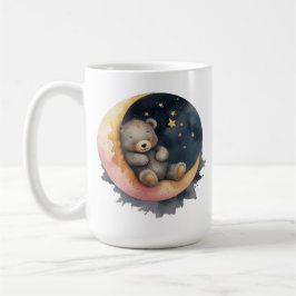 Caneca De Café Urso Sonolento na Lua