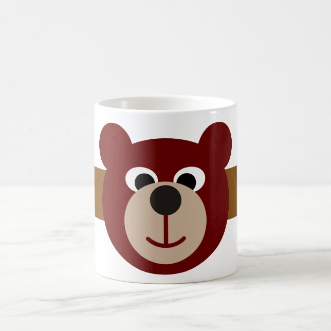 Caneca De Café Urso Sorridente | listras castanhas (Centro)