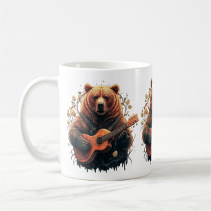 Caneca De Café urso tocando violão