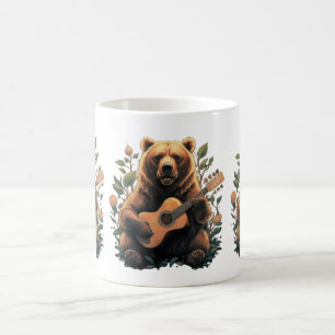 Caneca De Café urso tocando violão
