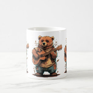Caneca De Café urso tocando violão