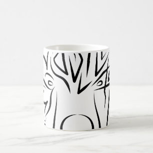 Caneca De Café Urso Tribal Negro e Branco