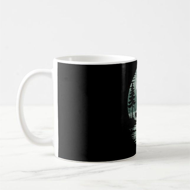 Caneca De Café Urso Veado Águia Lua Floresta Silhueta (Esquerda)