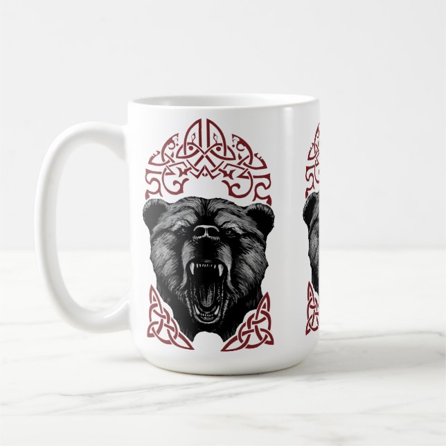 Caneca De Café Urso Vikingo Rugindo (Esquerda)