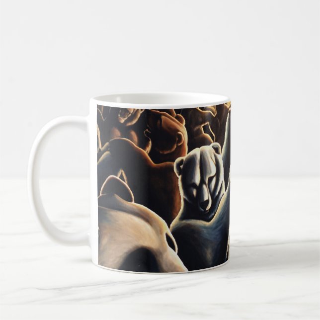 Caneca De Café Ursos Dançantes Ursos de Festas de Mug Copas Bebem (Esquerda)