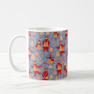 Caneca De Café Ursos dançarinos e raposas num marinheiro florest