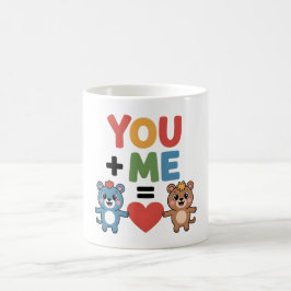 Caneca De Café Ursos de Desenho Animado Fofos Amam Fórmula: "Você