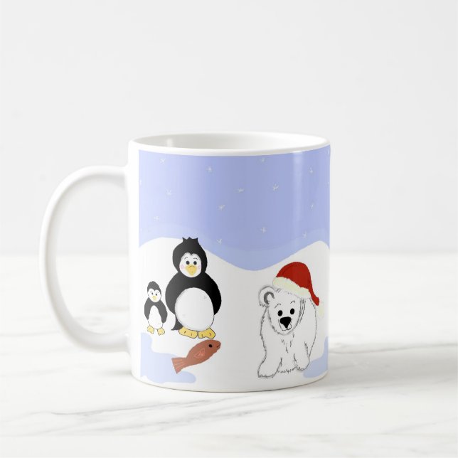 Caneca De Café Ursos polares e pinguins (Esquerda)