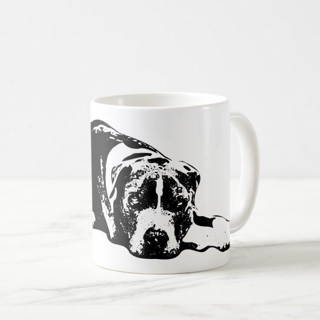 Caneca De Café Urticária Vigorosa Mistura Monocromática (Frente Esquerda)