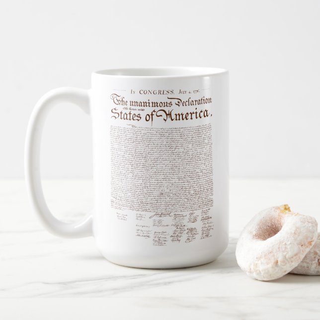 Caneca De Café US Declaration of Independence (Com Donut)