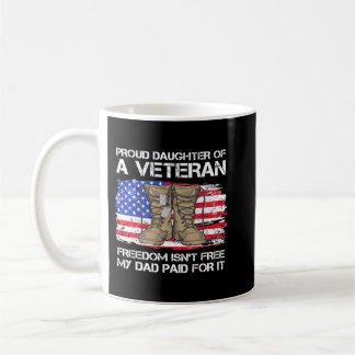 Caneca De Café Us Flag Proud Daughter Of A Veteran US Military Ve