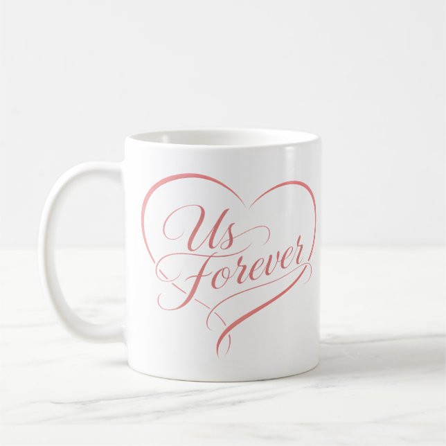 Caneca De Café Us Forever Romantic Heart Mug (Esquerda)