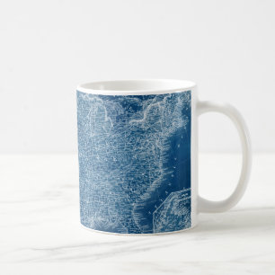 Caneca De Café US Map Blueprint