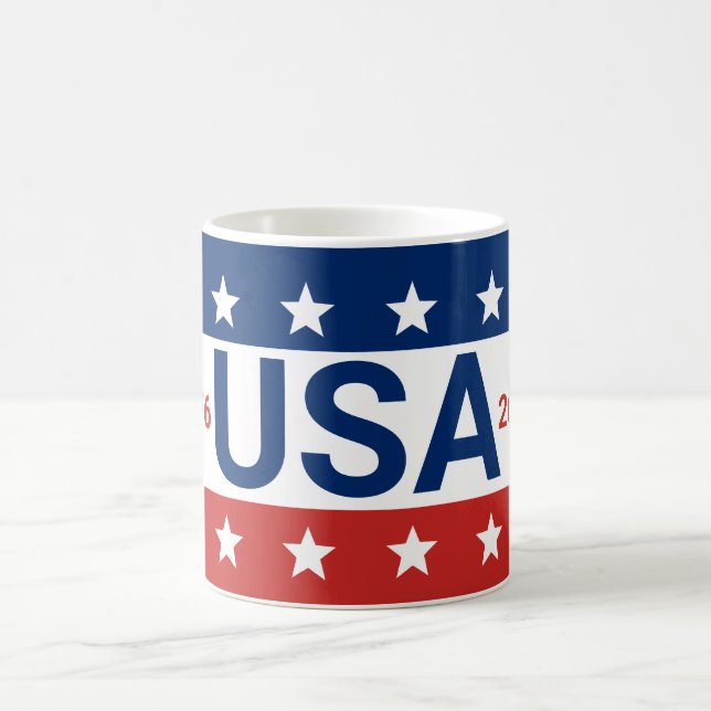 Caneca De Café USA 1776 2026 250th Anniversary Red White Blue (Centro)