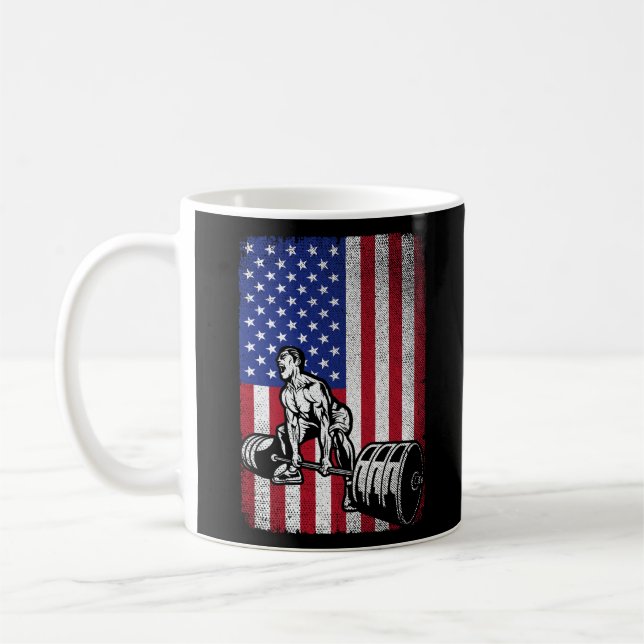 Caneca De Café USA American Flag, levantamento de pesos (Esquerda)