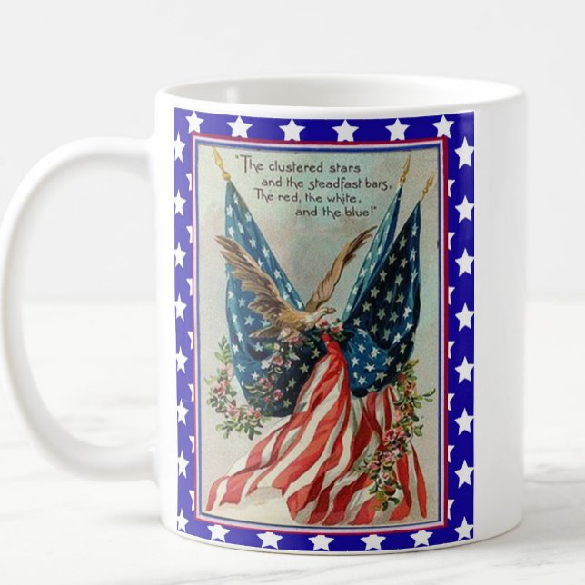 Caneca De Café USA Eagle Fourth of July Patriotic Flag (Criador carregado)