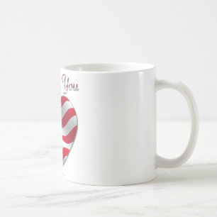 Caneca De Café USA Flag Heart I Love You
