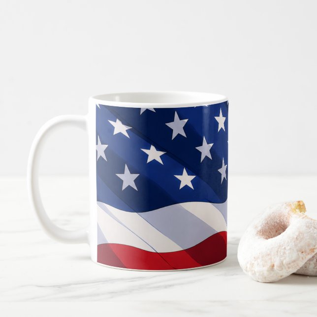 Caneca De Café USA Flag Mug (Com Donut)
