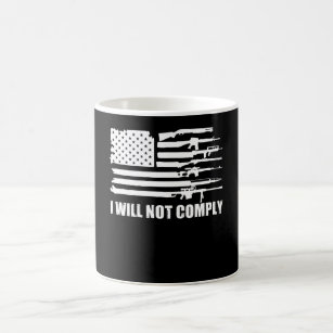Caneca De Café  USA Gun Flag, não cumprirei, alteração segundo,