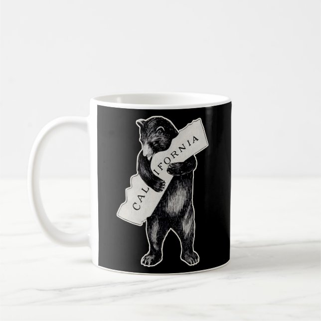 Caneca De Café Usa I Love California Art Retro Cali Bear Hug (Esquerda)