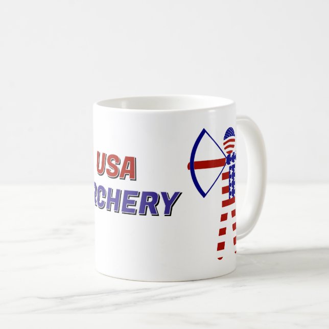 Caneca De Café USA Patriotic Archery (Frente Esquerda)