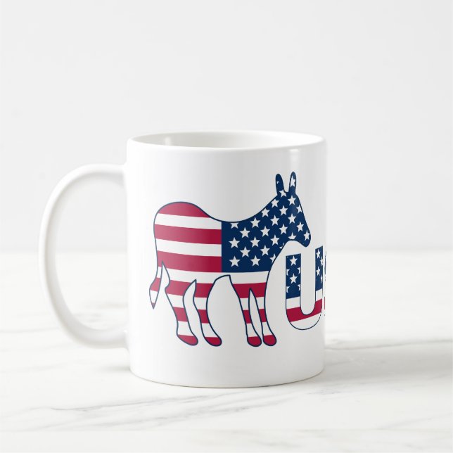 Caneca De Café USA Politicamente Republicano Elefante Democrata D (Esquerda)