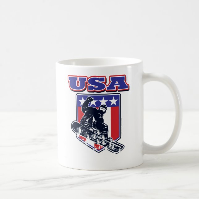 Caneca De Café USA Snowboarder (Direita)
