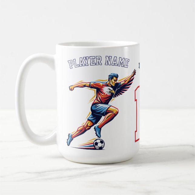 Caneca De Café USA Soccer Eagle Athlete Patriotic National Team  (Esquerda)