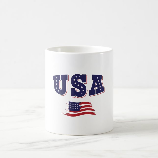 Caneca De Café USA Soccer Fan Jersey Mostra Bandeira Americana (Centro)