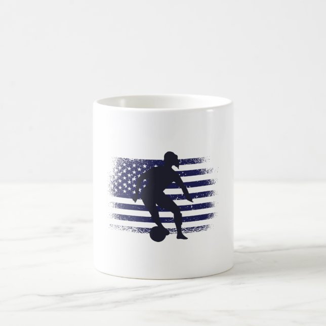 Caneca De Café USA Soccer Fan Jersey Mostra Bandeira Americana (Centro)