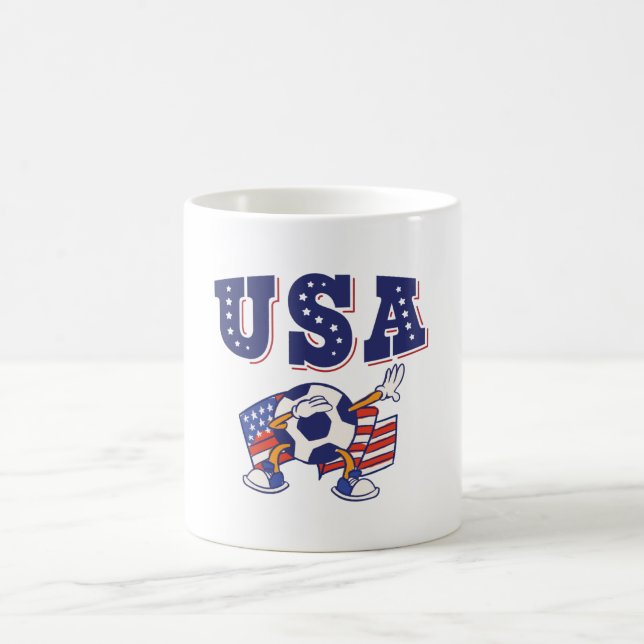Caneca De Café USA Soccer Fan Jersey Shirt American Flag (Centro)