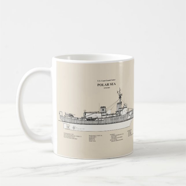 Caneca De Café USCG Cutter Polar Sea wagb-11 - SBD (Esquerda)