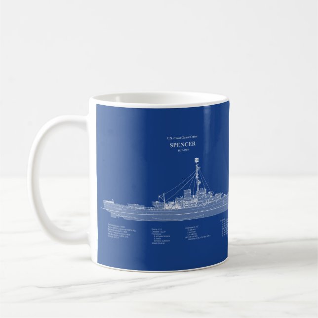 Caneca De Café USCG Cutter Spencer wpg-36 - ABD (Esquerda)