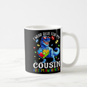 Caneca De Café Use Azul Para Conscientização Au Primo Dinossauro 