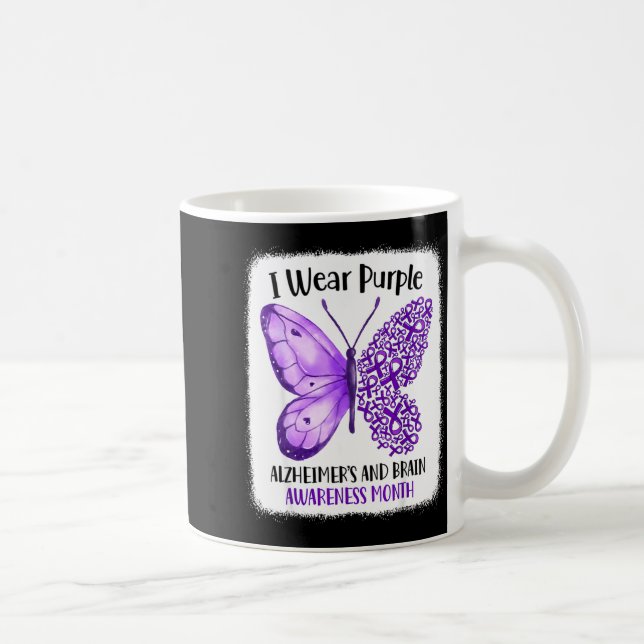 Caneca De Café Use roxo mês de conscientização sobre alzheimer e  (Direita)