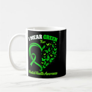 Caneca De Café Use Verde Para Borboleta de Conscientização da Saú