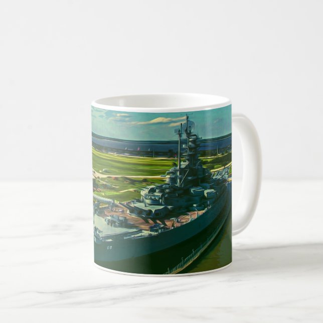 CANECA DE CAFÉ USO ALABAMA BATTLESHIP - MOBILE ALABAMA EUA (Frente Esquerda)