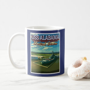 CANECA DE CAFÉ USO ALABAMA BATTLESHIP - MOBILE ALABAMA EUA